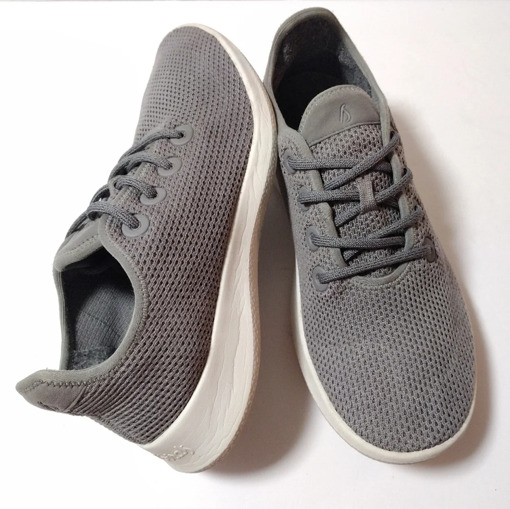 Allbirds Men's Tree Runners Knit Lace-Up Everyday Comfort Casual Sneakers Grey